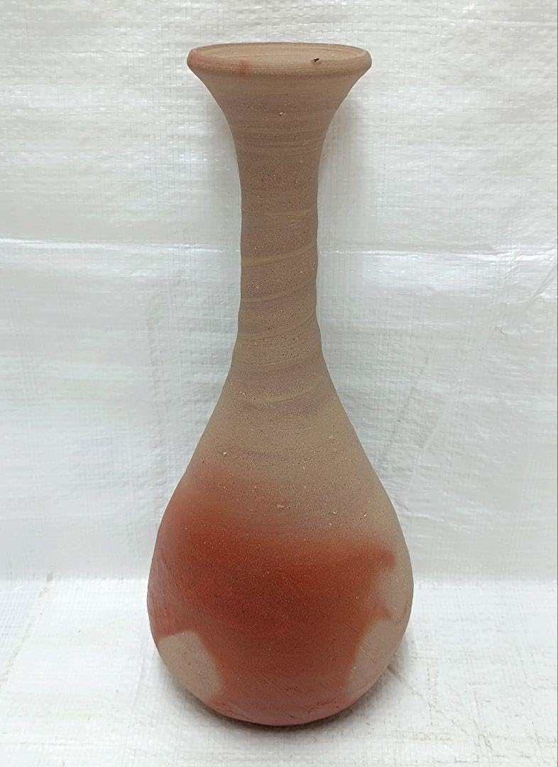 Amazon.co.jp: 備前焼 王子窯 緋襷 鶴首花瓶一輪挿し 品 : ホビー